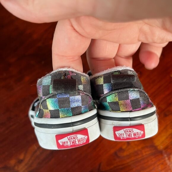 Vans Toddler Slip-On Shoes‎ Rainbow Checkerboard Size 6 - Picture 2 of 7